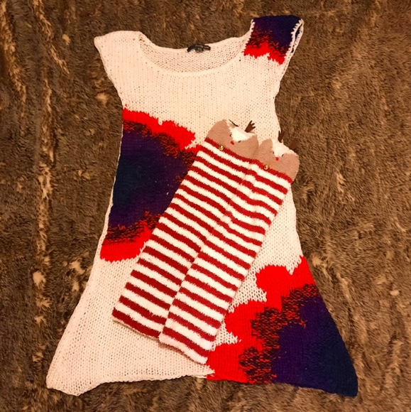 Christmas Reindeer Thigh High Socks with Bells - Picture 4 of 11